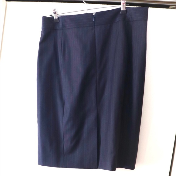 J Crew Super 120s Navy Pinstripe Pencil Skirt - Picture 2 of 2